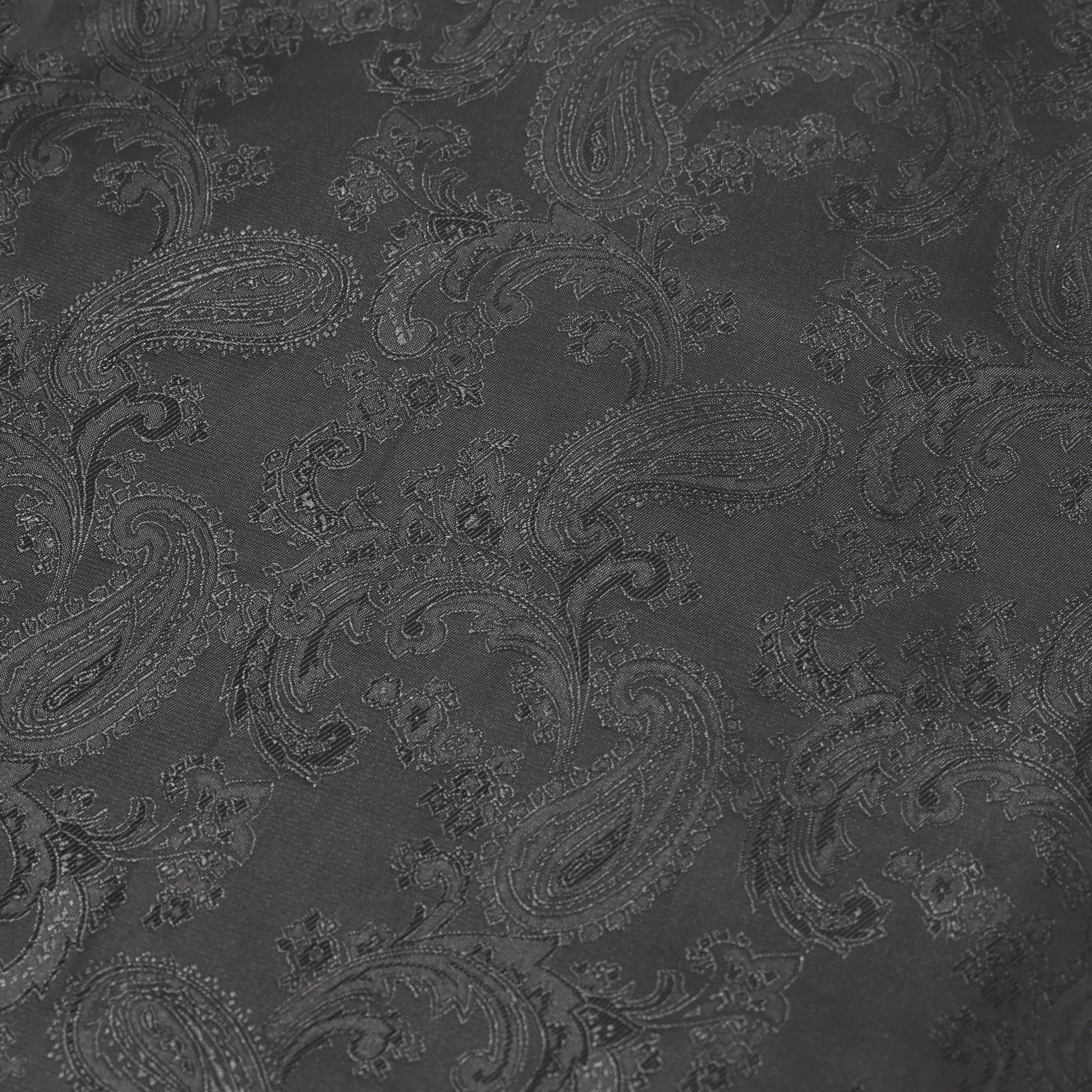 Dark gray fabric with paisley pattern