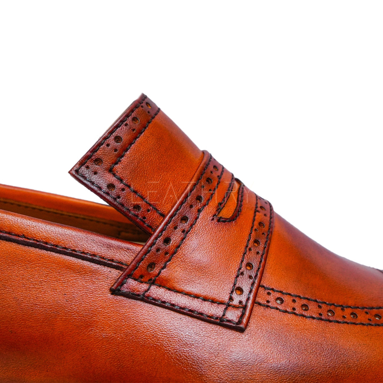 Brown handmade leather loafers