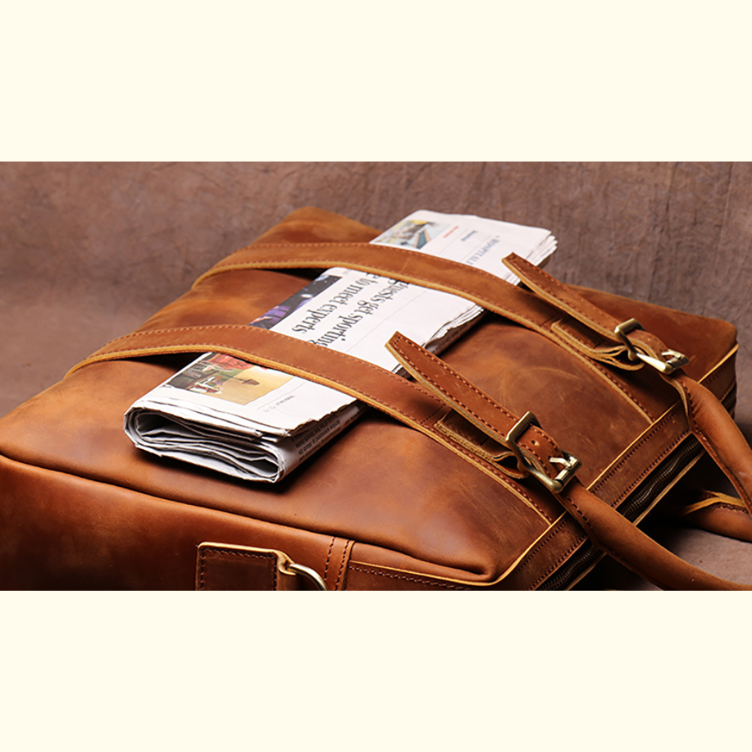 The Saffron | Leather Laptop Bag
