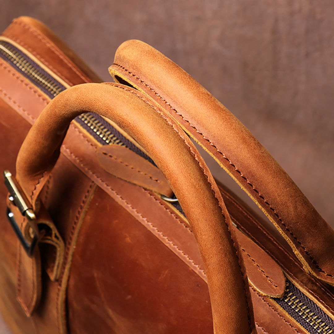 The Saffron | Leather Laptop Bag