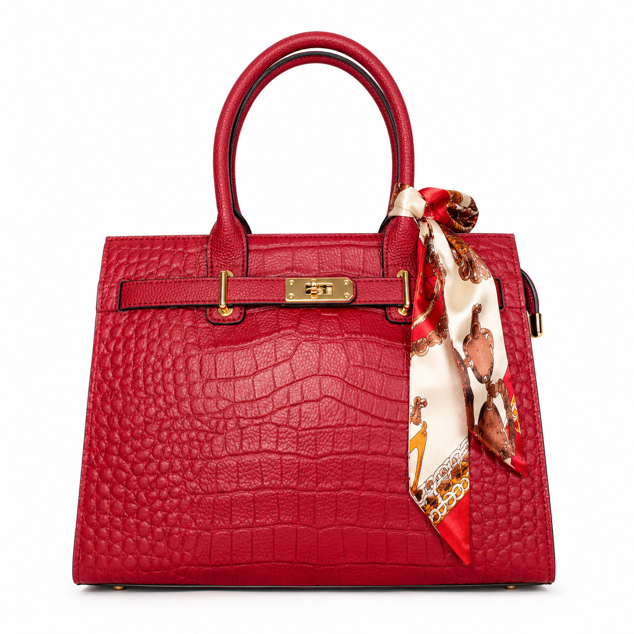 The Eleganza | Crocodile-Embossed Leather Handbag