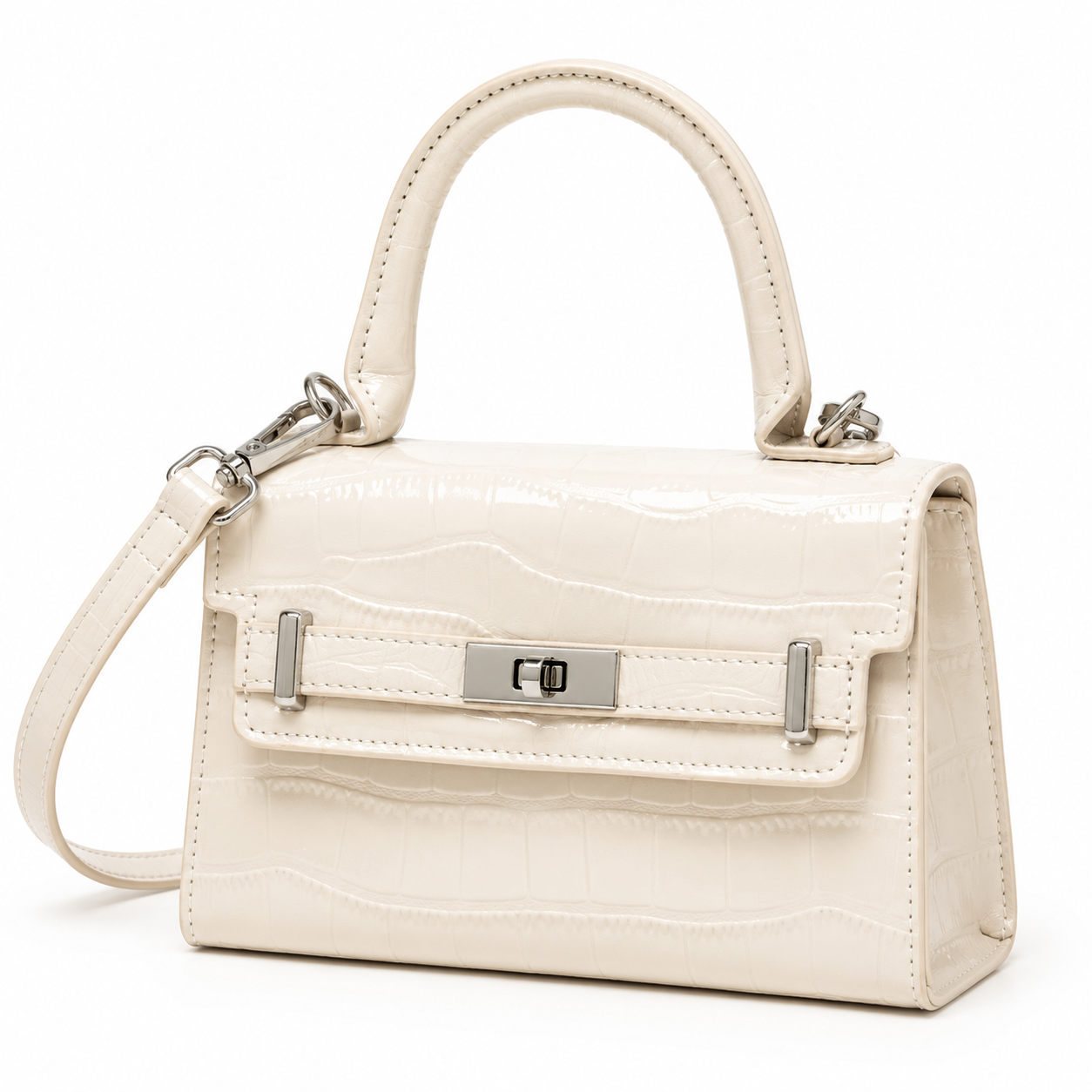 The Fiorella | Crocodile-Embossed Leather Handbag
