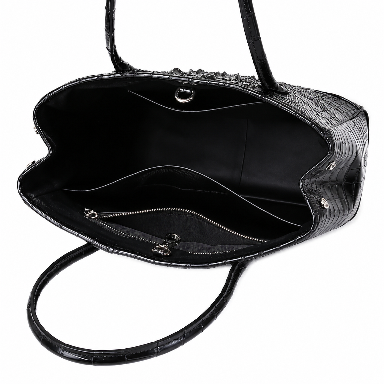 The Noir Crocodile Leather Tote