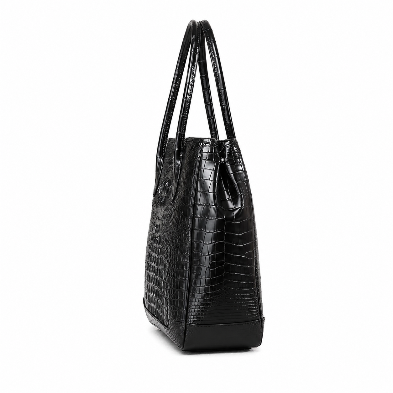 The Noir Crocodile Leather Tote