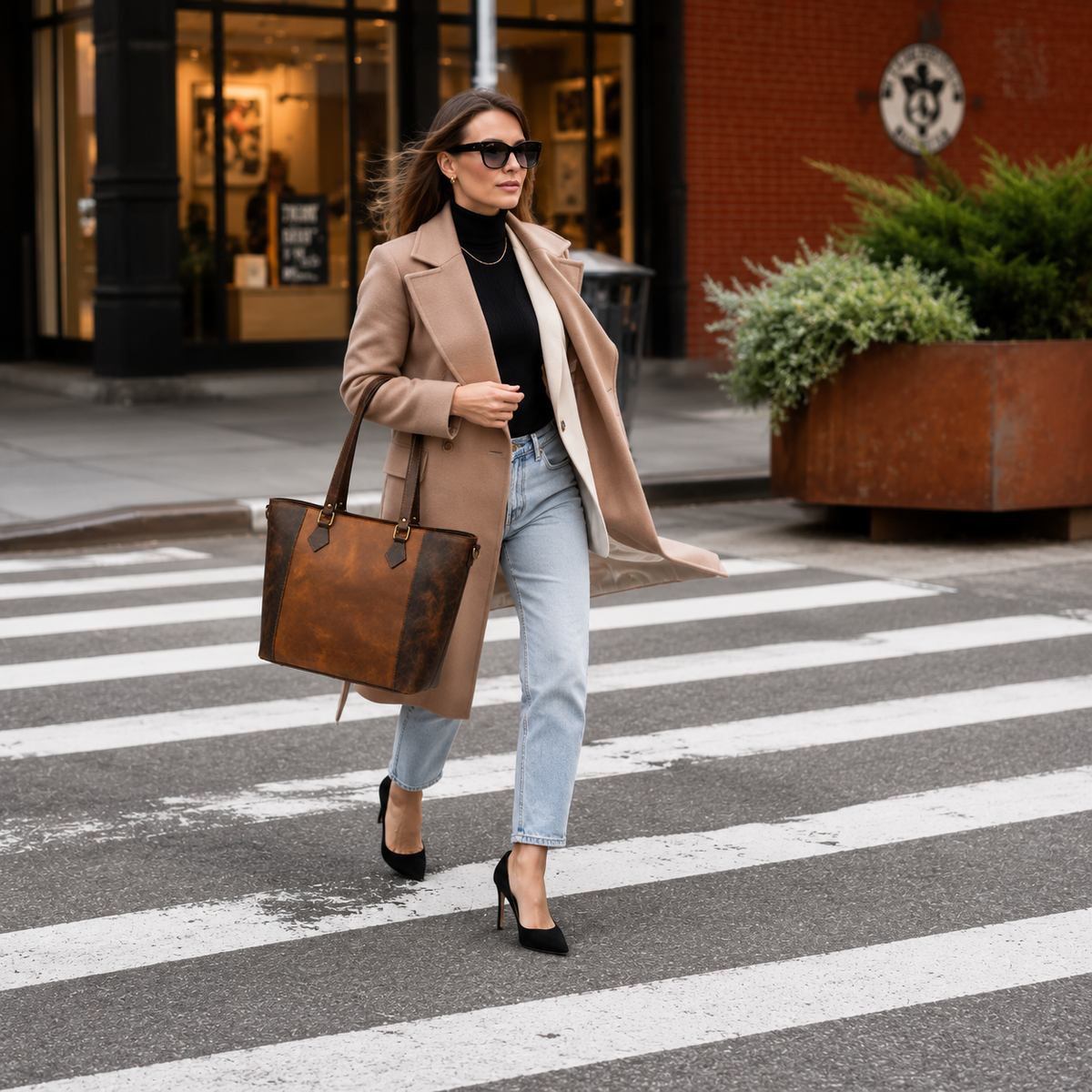 The Luna | Full Grain Leather Tote Bag