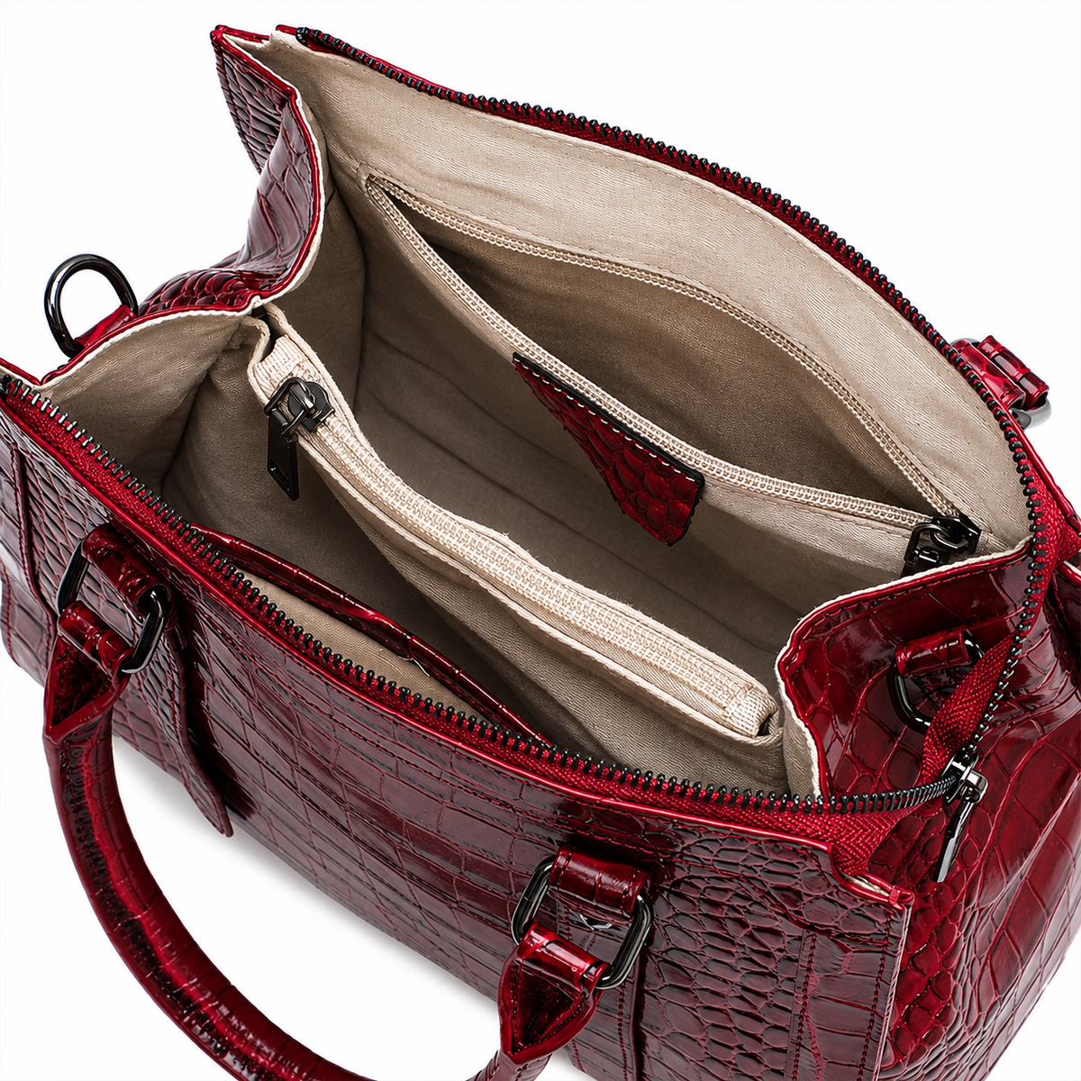 The Marcella | Croc-Embossed Leather Tote