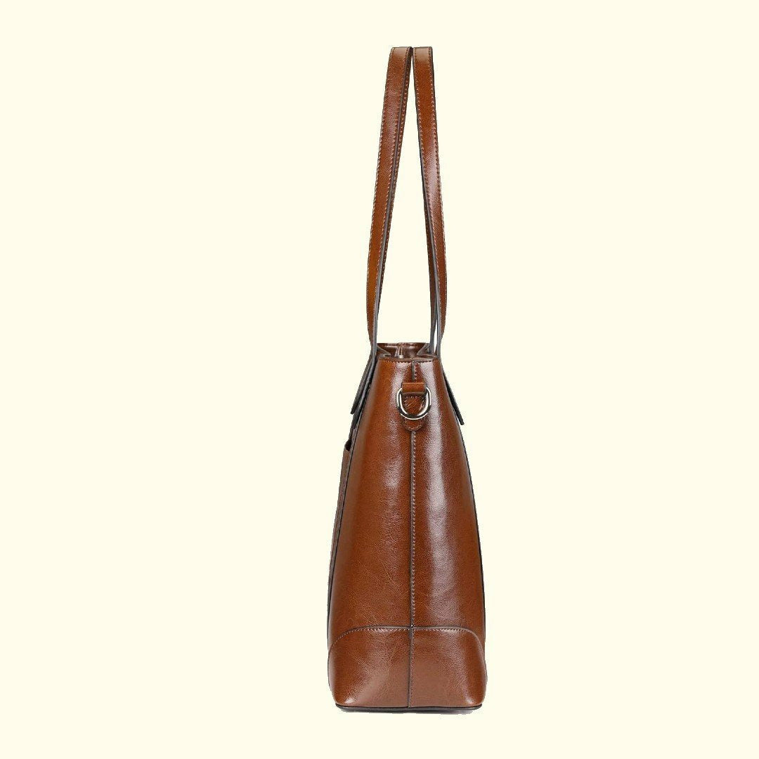 The Belle | Brown Leather Tote Bag