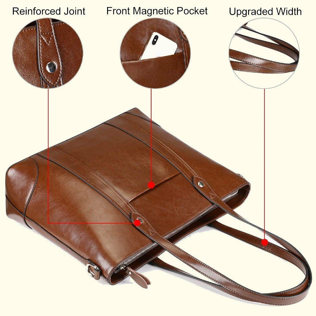 The Belle | Brown Leather Tote Bag