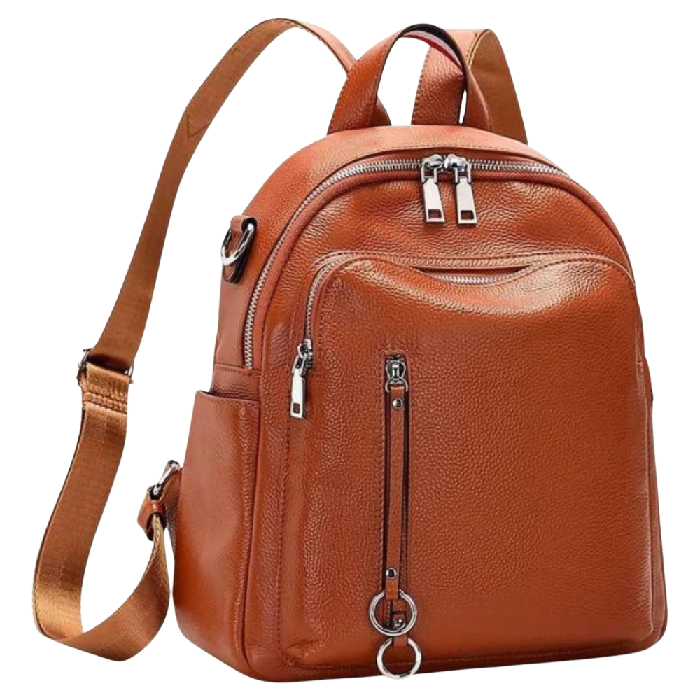 21men faux leather strap backpack Lacey Solid The Madison | Pebbled Leather