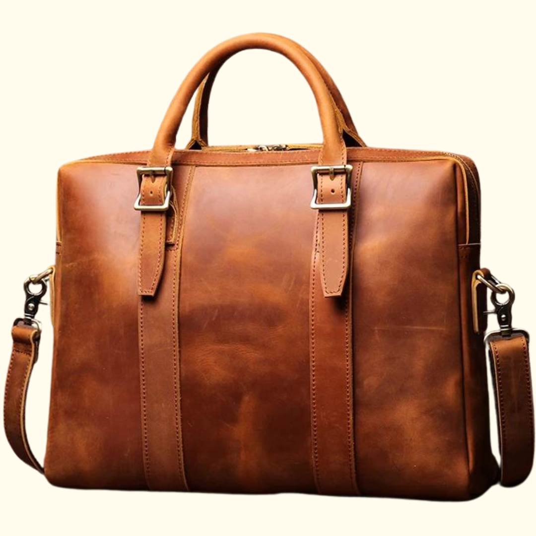 The Saffron | Leather Laptop Bag
