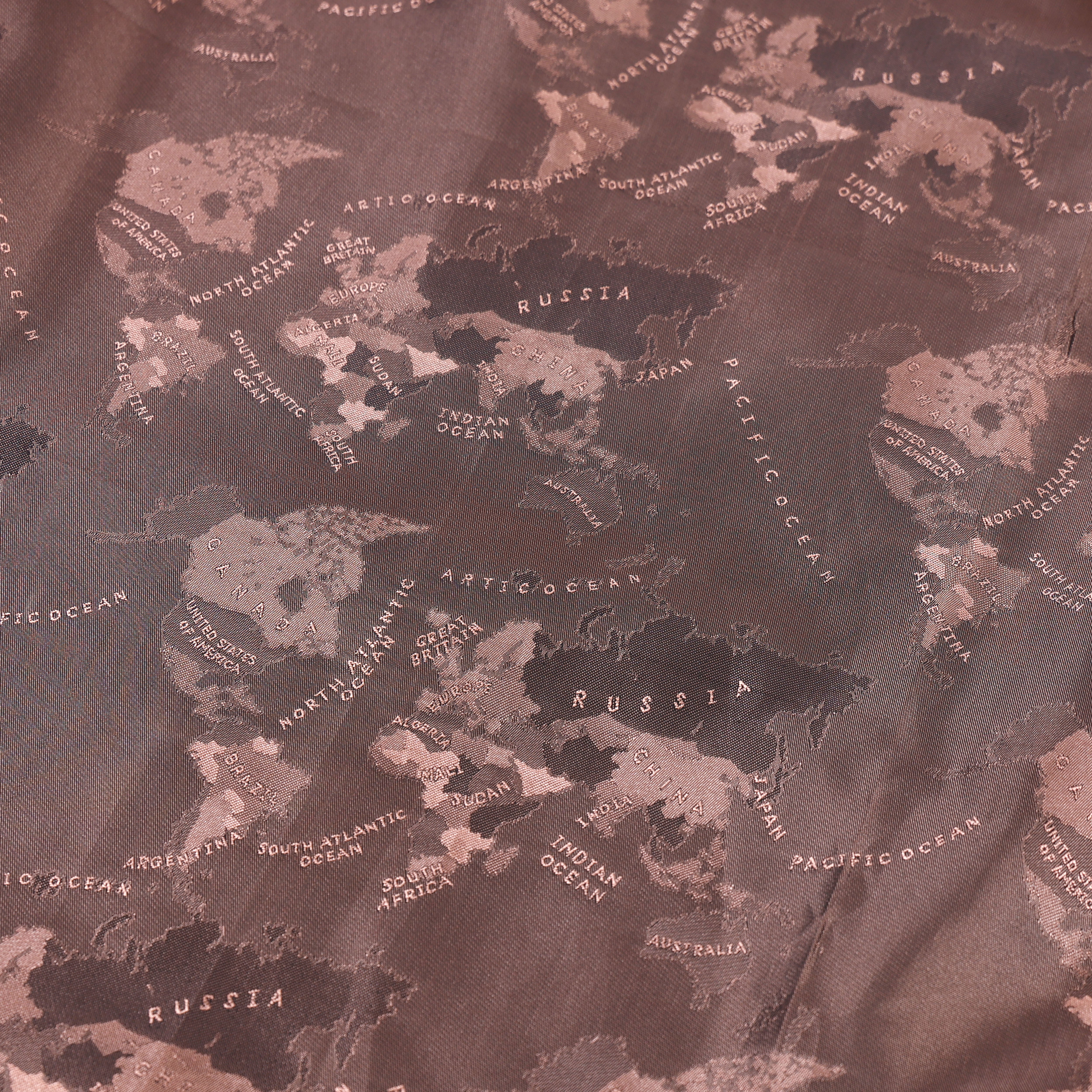 World map pattern on a textured surface