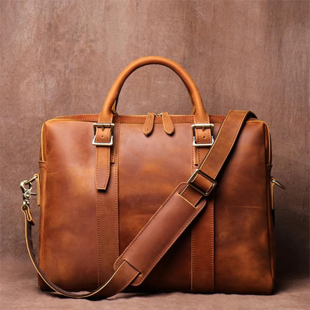 The Saffron | Leather Laptop Bag