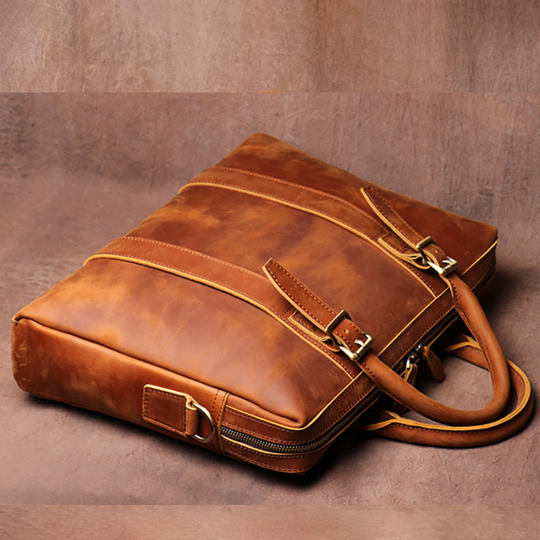 The Saffron | Leather Laptop Bag
