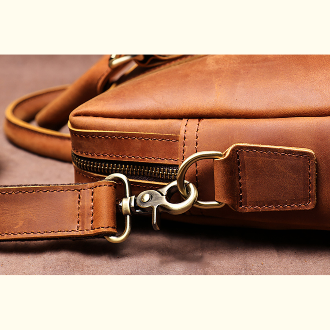 The Saffron | Leather Laptop Bag