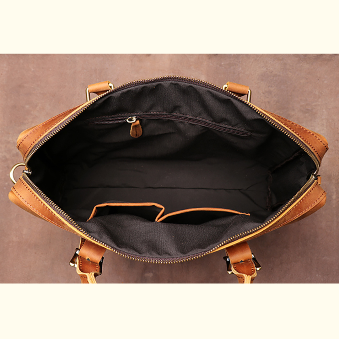 The Saffron | Leather Laptop Bag