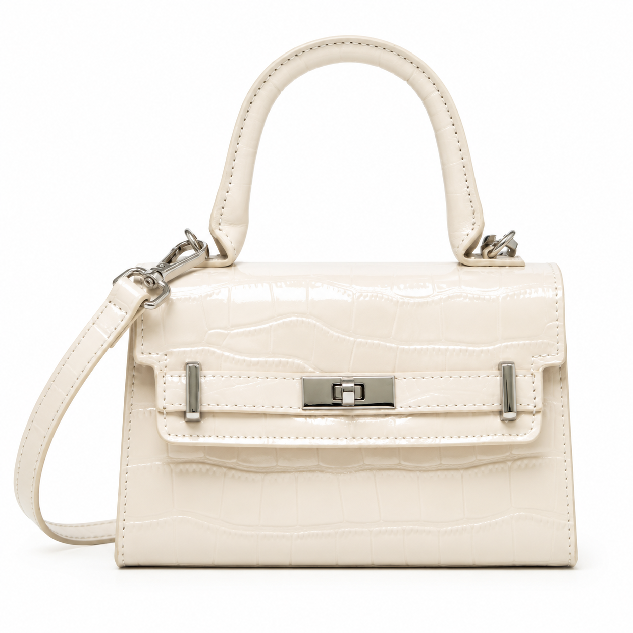 The Fiorella | Crocodile-Embossed Leather Handbag