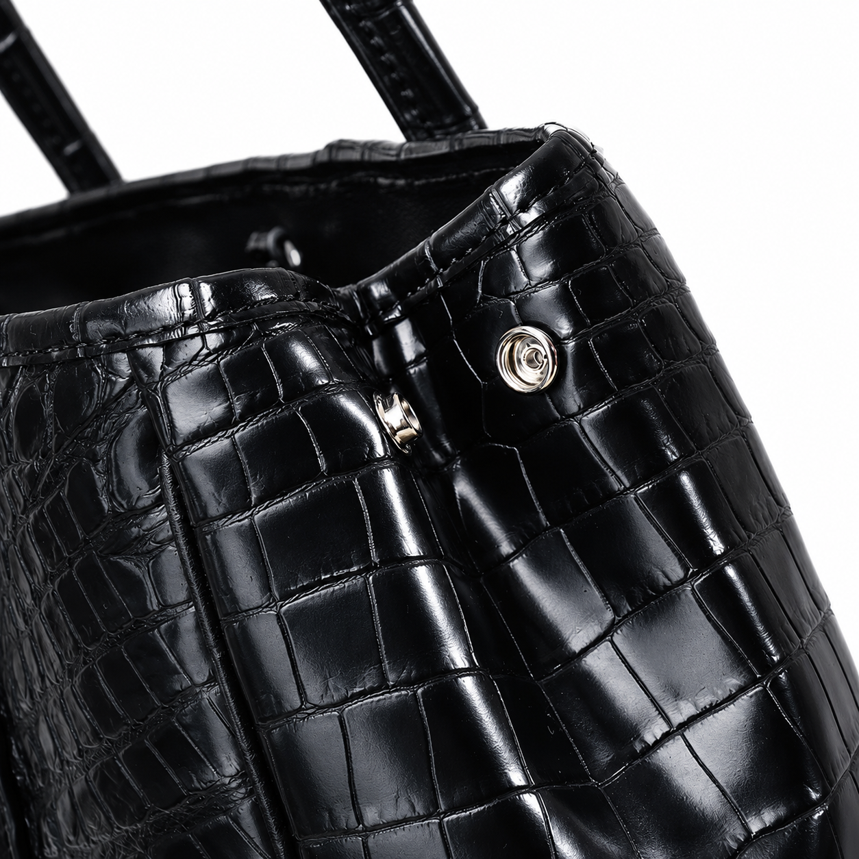 The Noir Crocodile Leather Tote