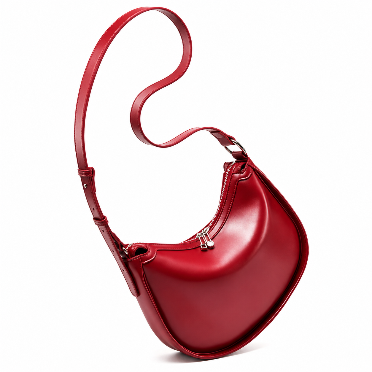 The Valentina | Leather Crescent Shoulder Bag