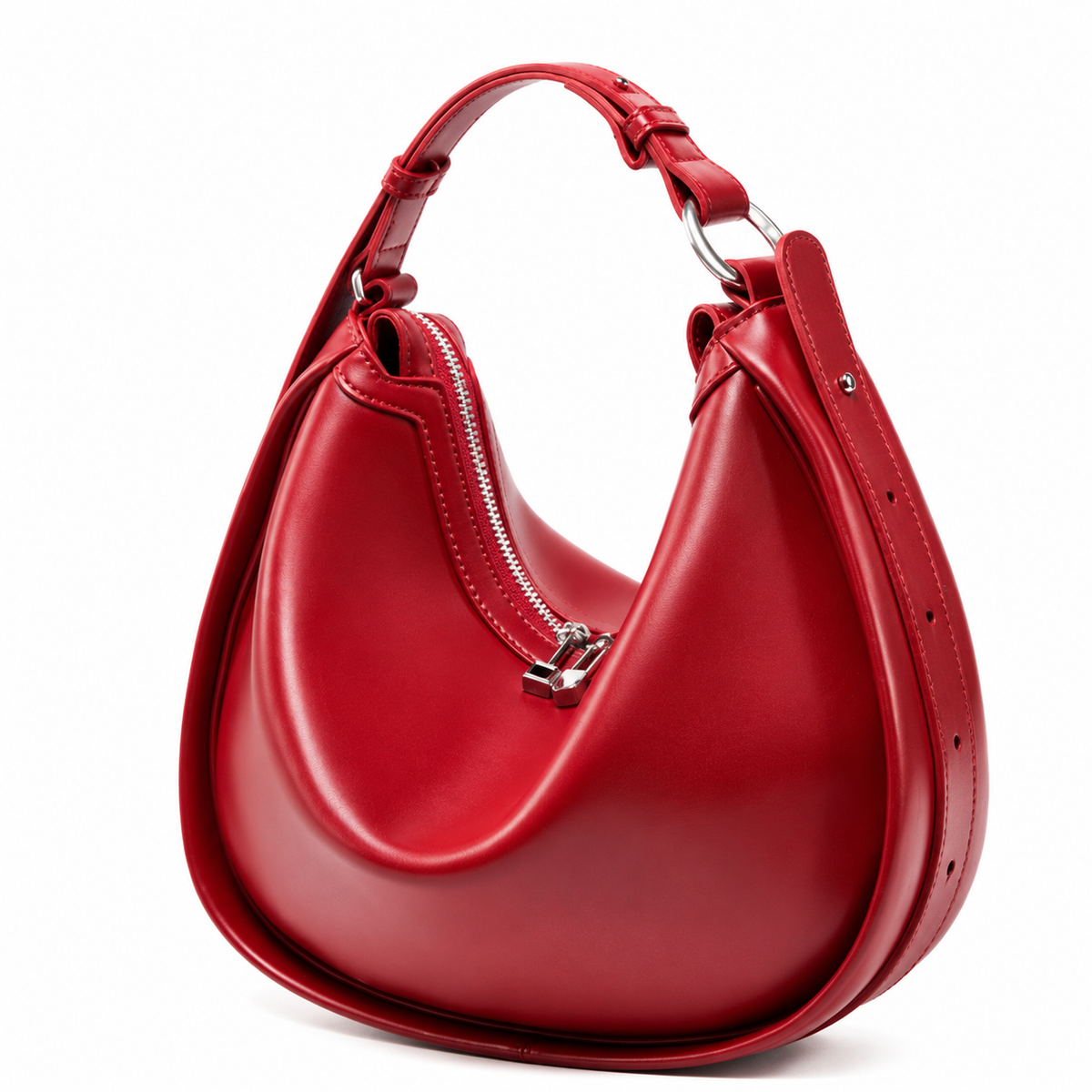 The Valentina | Leather Crescent Shoulder Bag