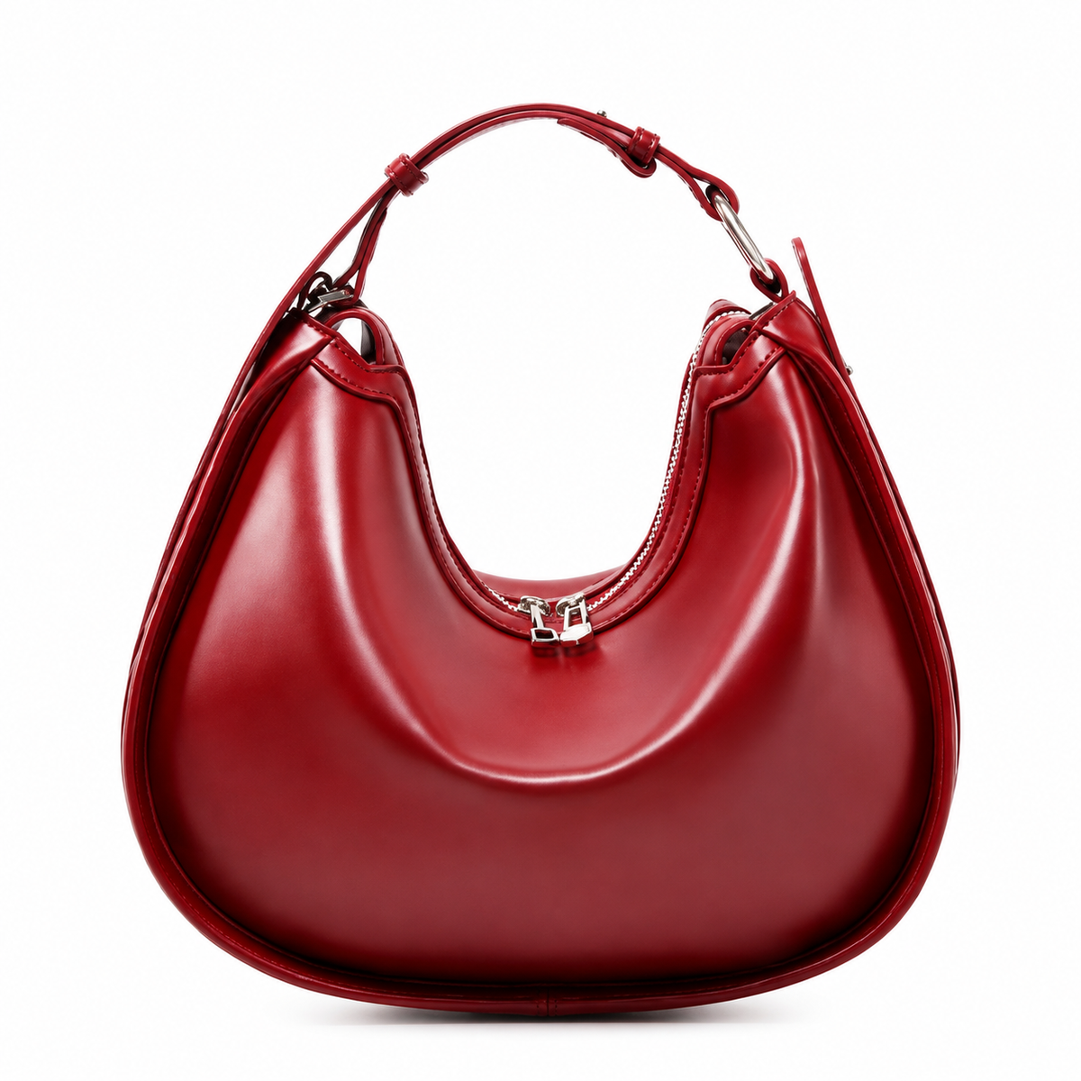 The Valentina | Leather Crescent Shoulder Bag