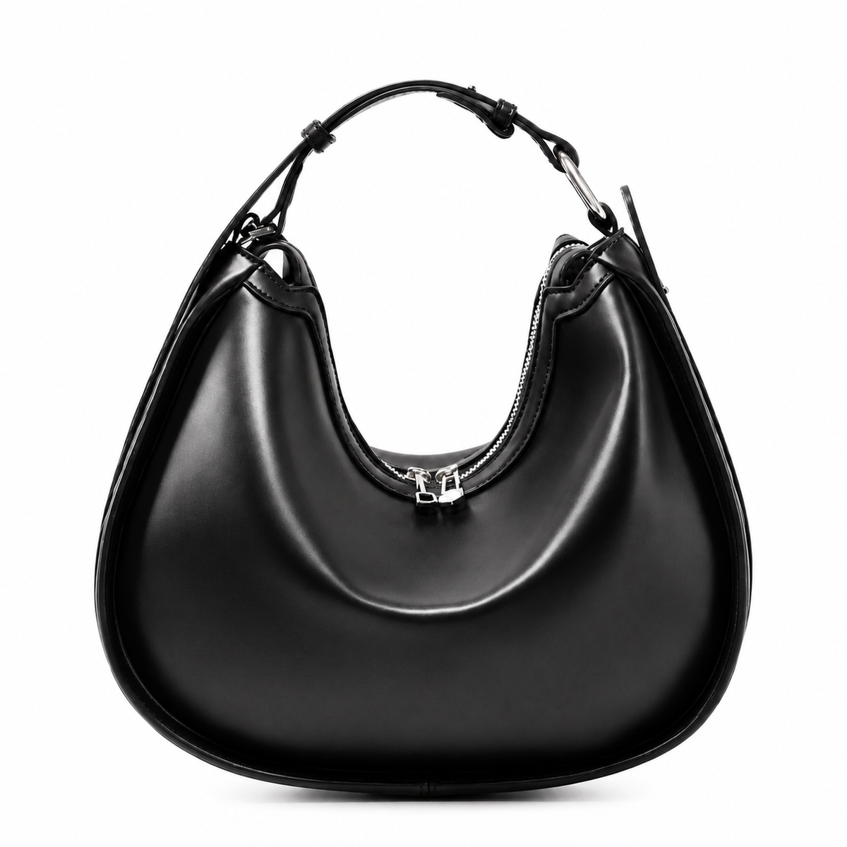 The Valentina | Leather Crescent Shoulder Bag