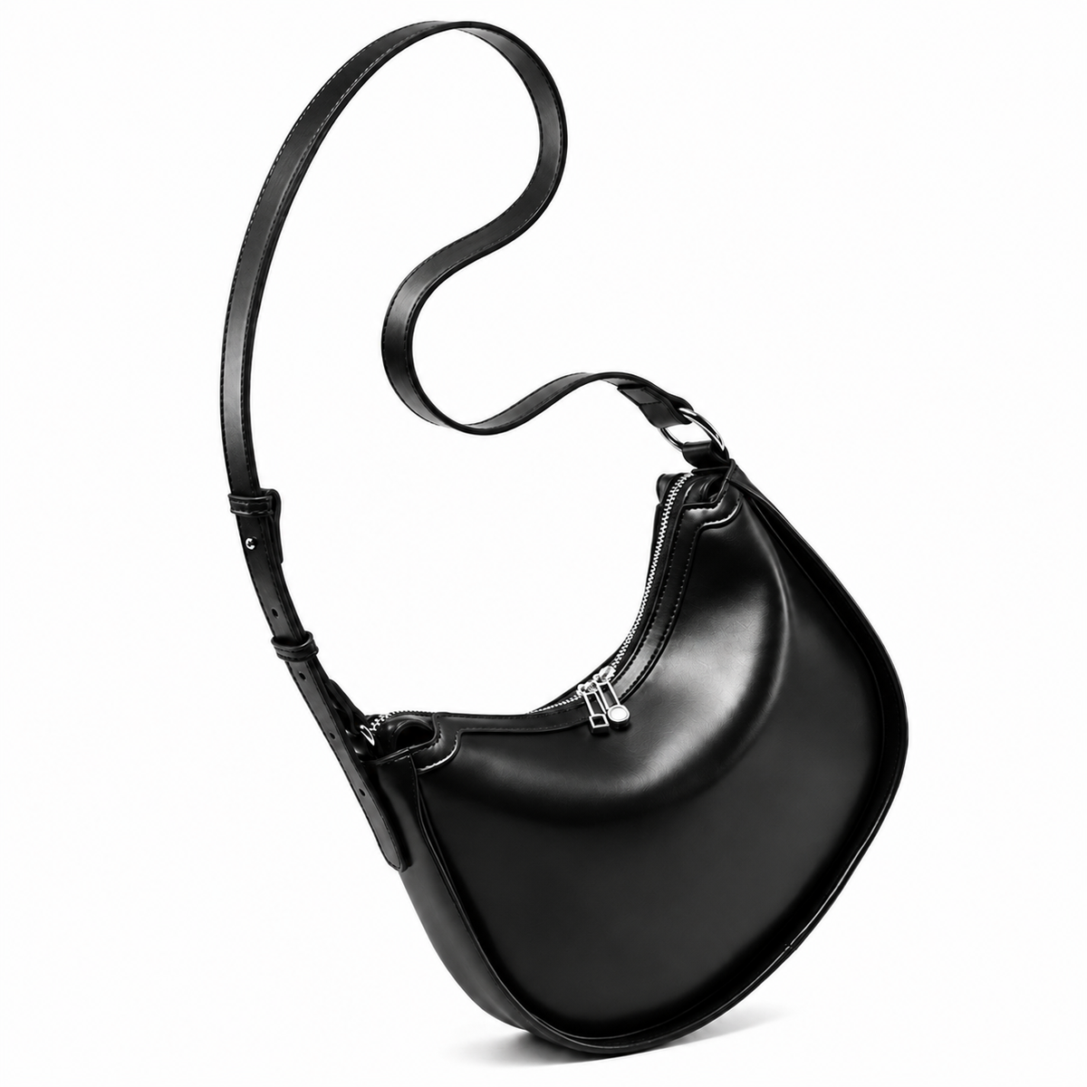The Valentina | Leather Crescent Shoulder Bag