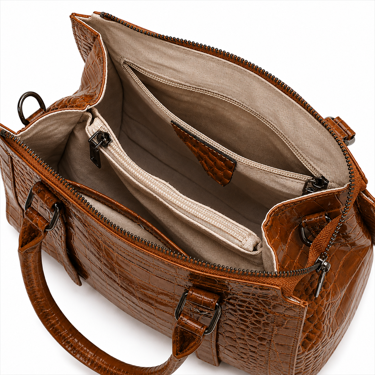 The Marcella | Croc-Embossed Leather Tote