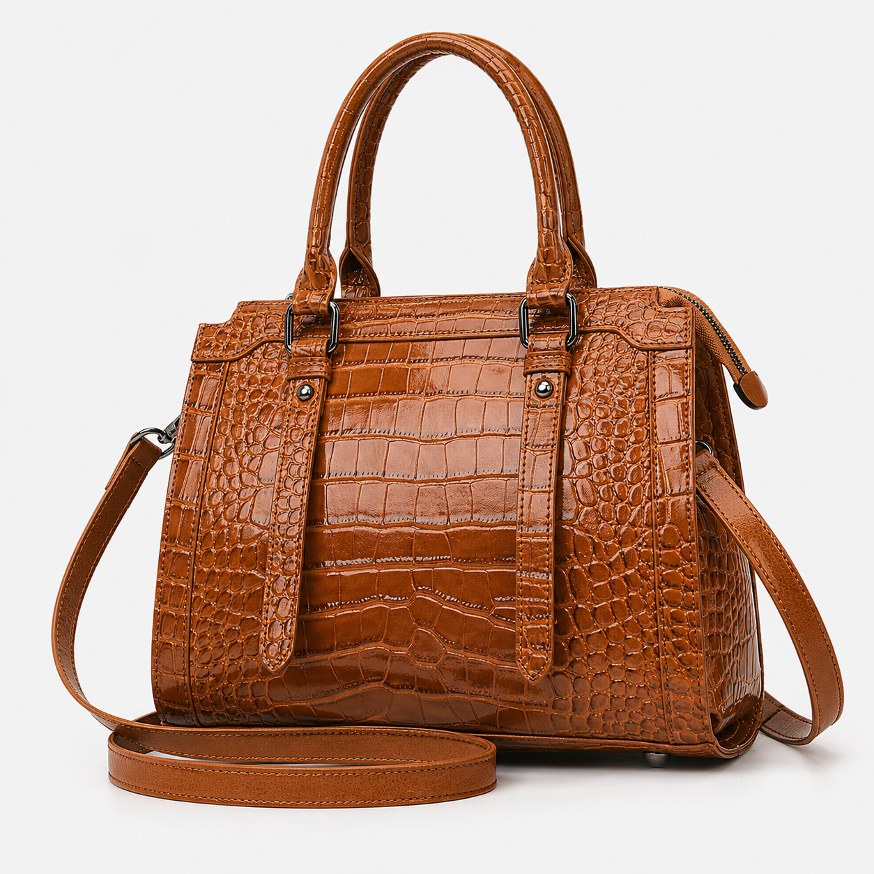 The Marcella | Croc-Embossed Leather Tote