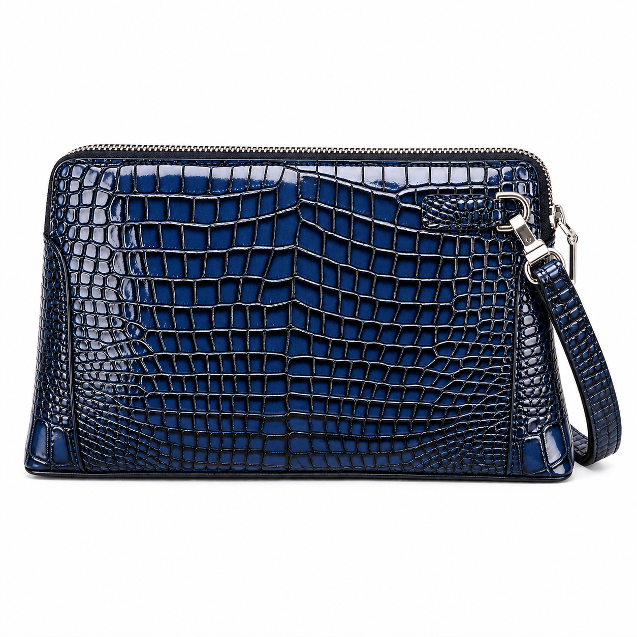 The Capri | Croc-Embossed Leather Clutch