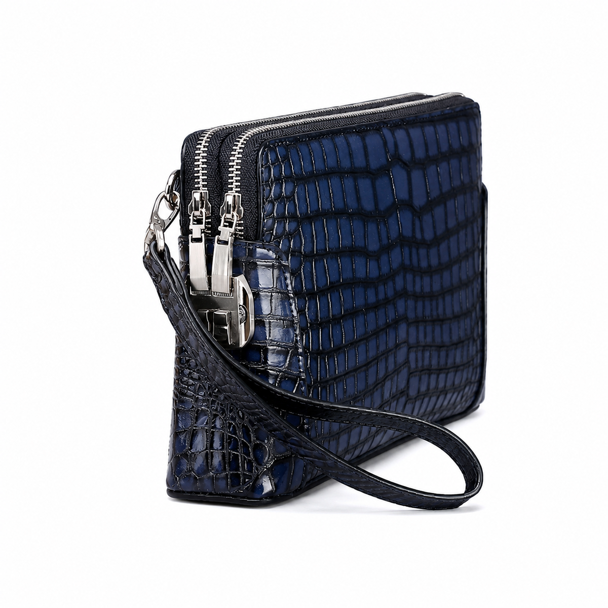 The Capri | Croc-Embossed Leather Clutch