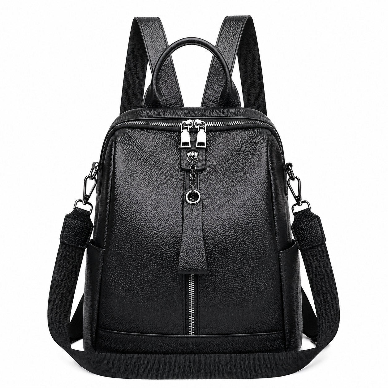 The Duchess | Black Leather Backpack