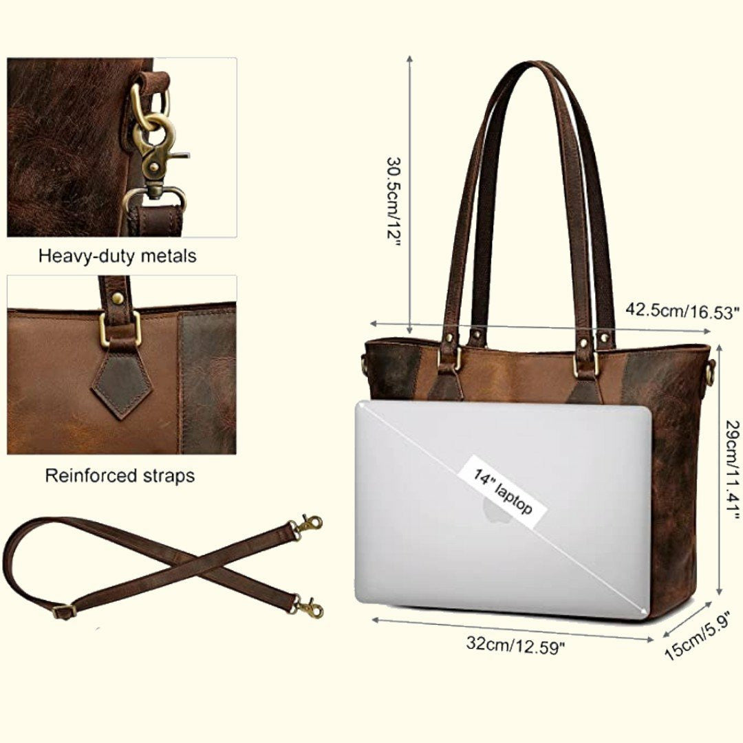 The Luna | Full Grain Leather Tote Bag