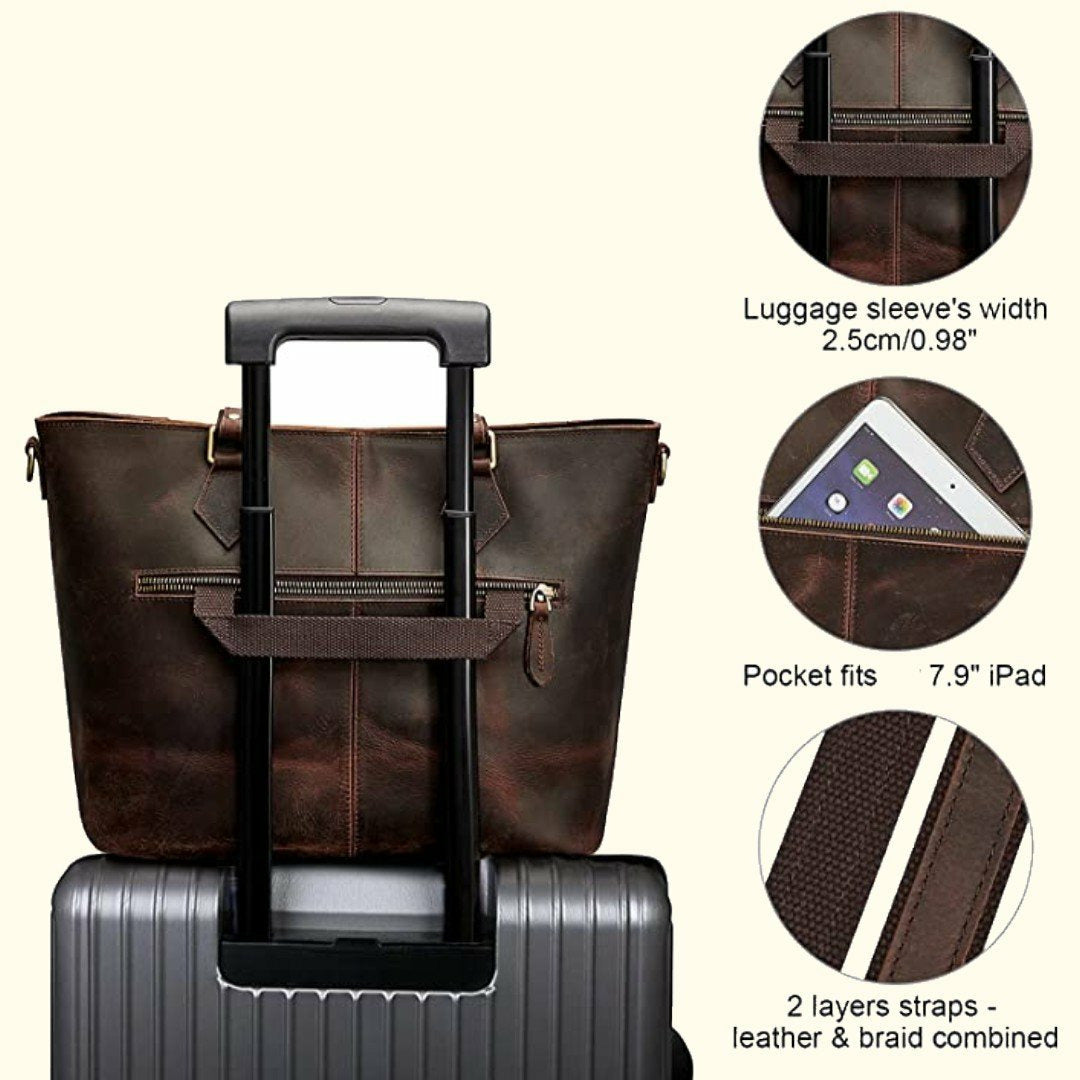 The Luna | Full Grain Leather Tote Bag