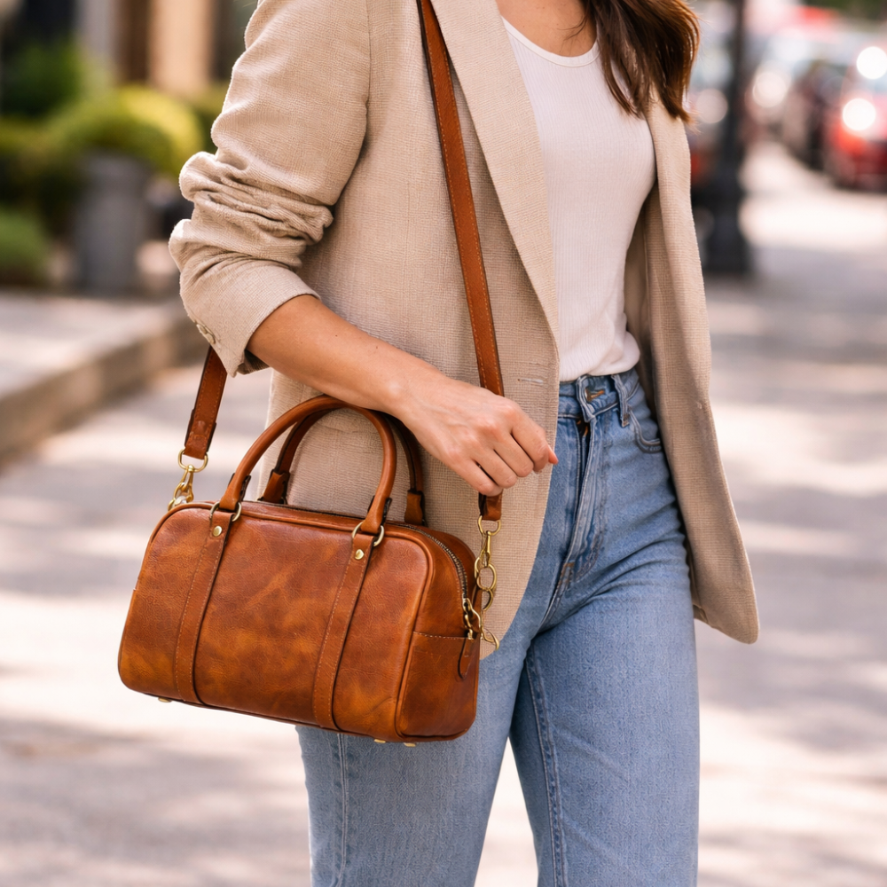 The Harper | Women's Leather Boston Bag