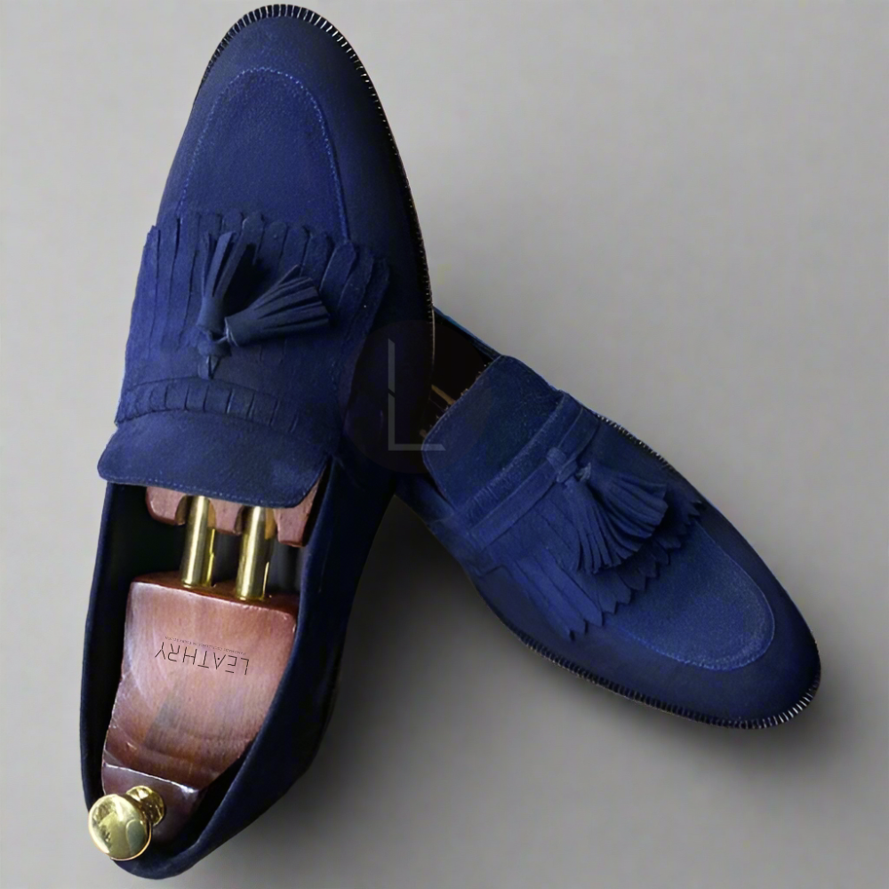 The Ashton | Suede Blue Loafers