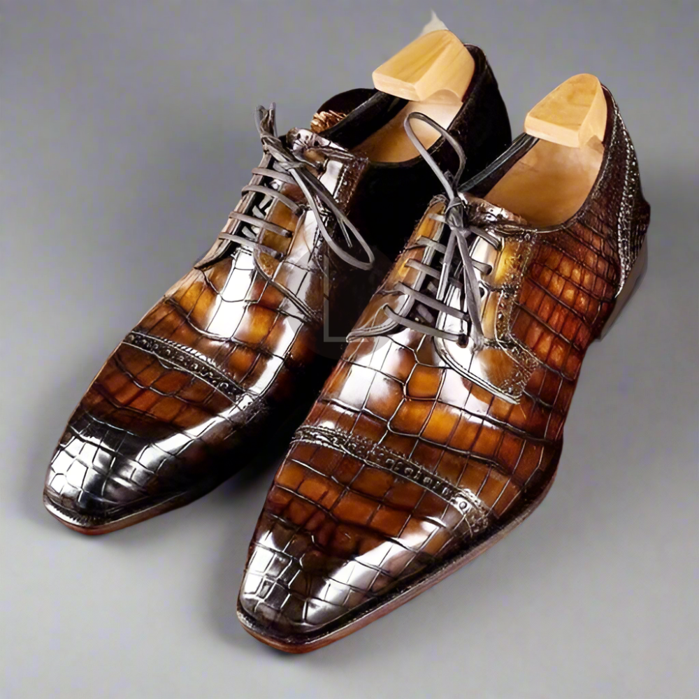 The Fraser | Brown Alligator Calf Leather