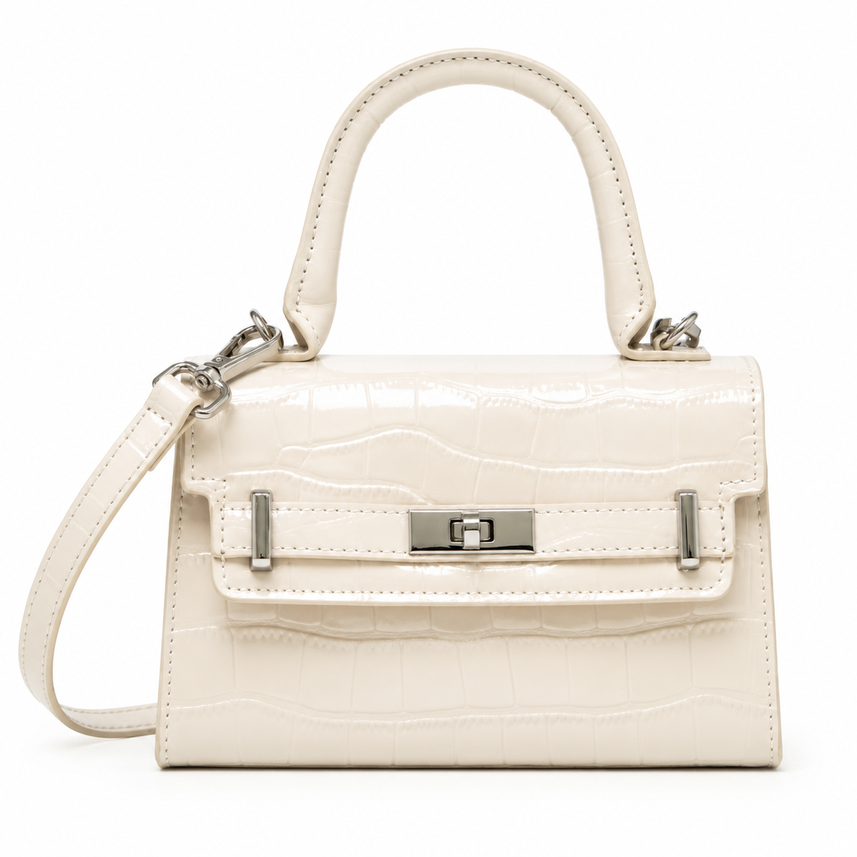 The Fiorella | Crocodile-Embossed Leather Handbag