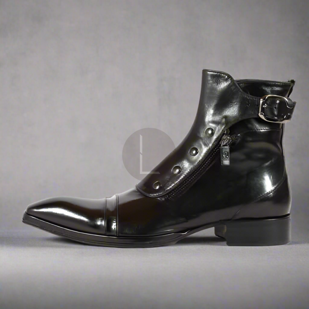 The Pierce | Black Patina Military Style